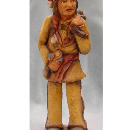 IR018 Native American Santa by Dean Troutman Marked #1 basswood 11.5" signed (pictured in 1993 Rossiter Ruff-Outs Catalog)