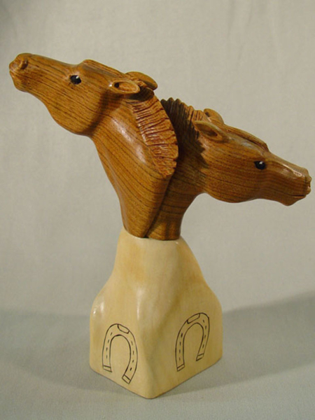 JW003 Stylized Horse Heads Rueben Brownlee Signed
