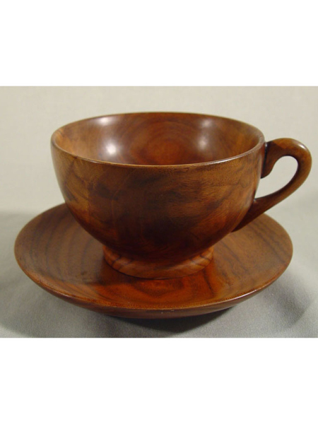 JW027 Walnut Cup and Saucer W. Bondhus Signed
