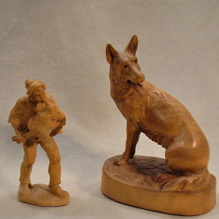 SE010 Bagpiper and German Shepard Bagpiper is signed in German