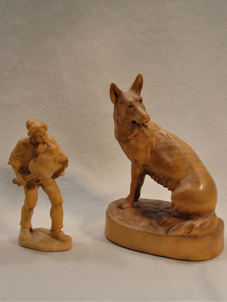 SE010 Bagpiper and German Shepard Bagpiper is signed in German