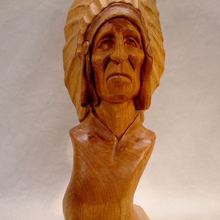 SP040 - Indian Bust by Charlie (C. Max) Winstead Signed