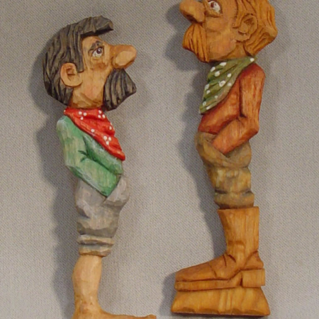 TB009 2 Cowboy Relief Pins J. E. Smith Signed