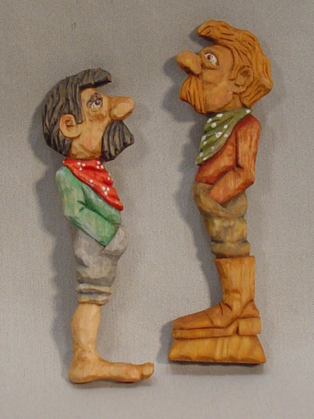 TB009 2 Cowboy Relief Pins J. E. Smith Signed