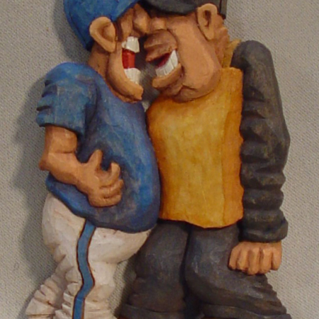 TB019 Umpire and Coach Arguing Relief Jim Stewart Converse Signed