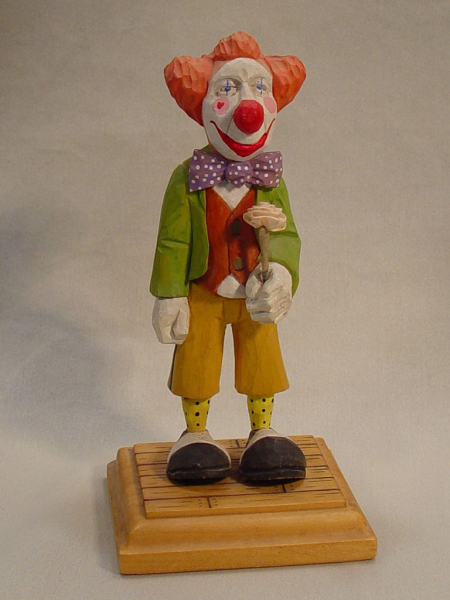TB031 Clown with Flower by Bobbie Thurman Signed