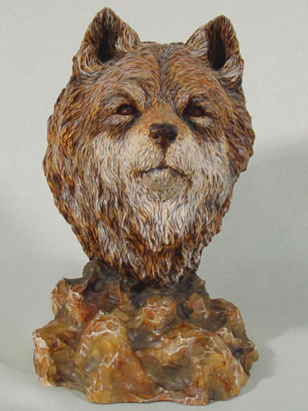 TR019 - Wolf Bust Debbe Edwards Signed