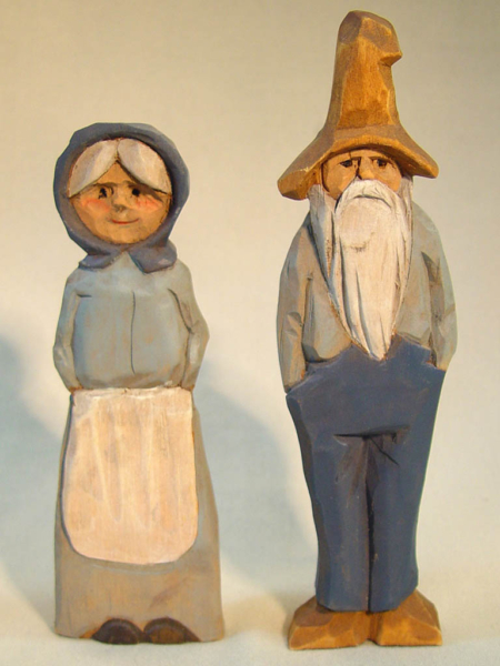 EC336 Hillbilly Man and Woman relief by Peter Engler