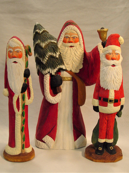 TR047 Trio of Santas signed by Ira Simmering