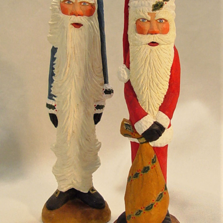 TR050 Pair of Santas signed by Ira Simmering